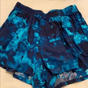Blue tie dye shorts
